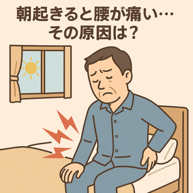 寝起きの腰痛で悩む男性