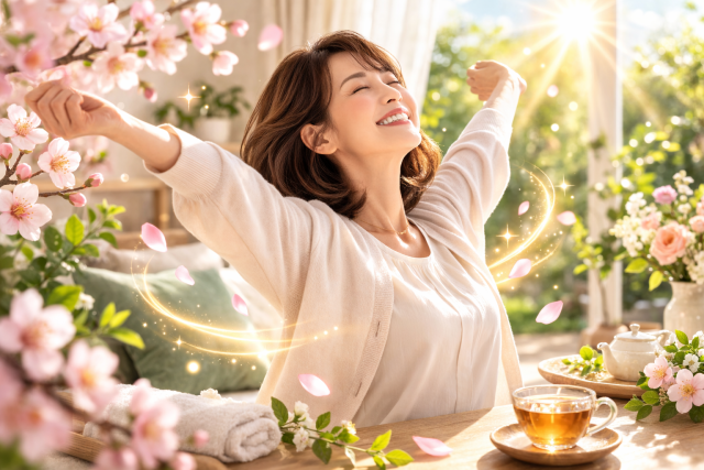 痛みから解放された女性