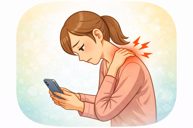 スマホ姿勢が辛いイメージ
